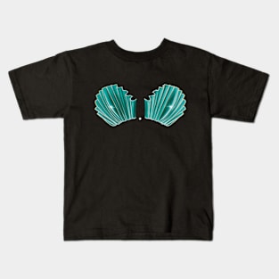 Green Mermaid Bra With Pearl Kids T-Shirt